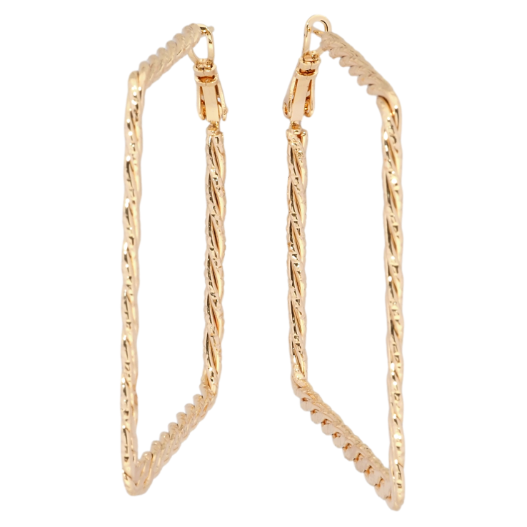 Серьги Xuping M&L Цвет 18K кольца (конго) Квадратные с крученным узором 5х5см фото №21 Серьги Xuping M&L Цвет 18K кольца (конго) Квадратные с крученным узором 5х5см фото №21