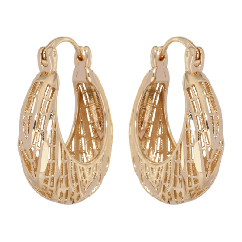 Сережки Xuping M&L Колір 18K замок-шпилька Кошики з різьбленим візерунком ø 2.4см фото №1