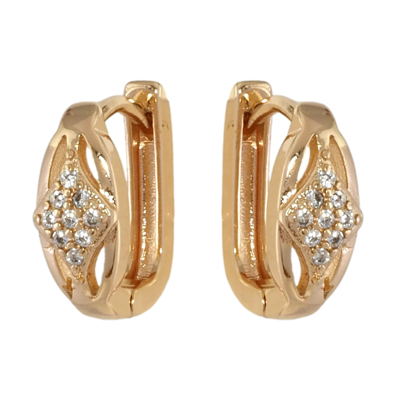 Сережки Xuping M&L Колір 18K колечка Візерунок з цирконієм фото №1