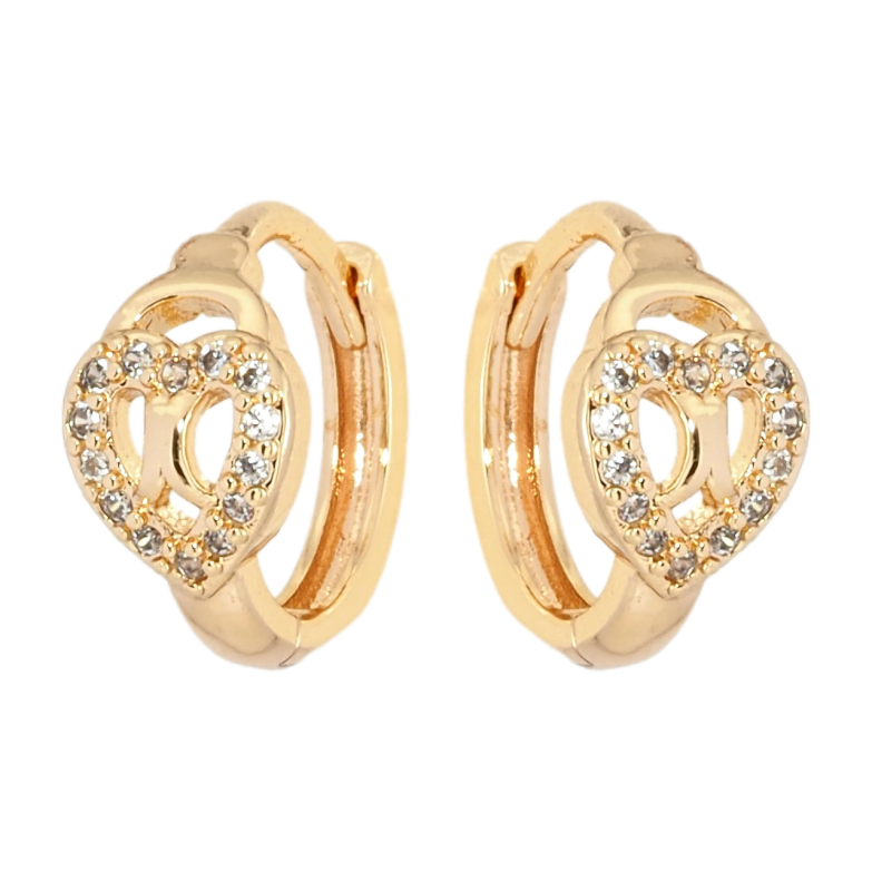 Сережки Xuping M&L Колір 18K колечка Сердечки з цирконієм фото №1