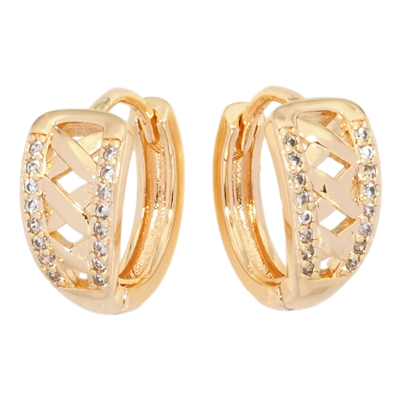 Серьги Xuping M&L Цвет 18K колечки Узор с цирконием фото №1