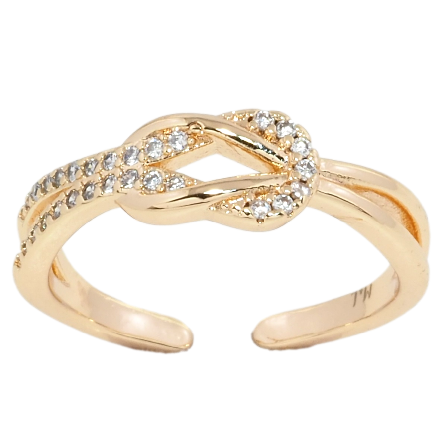 Кольцо Xuping M&L Цвет 18К Узелок с цирконием фото №1