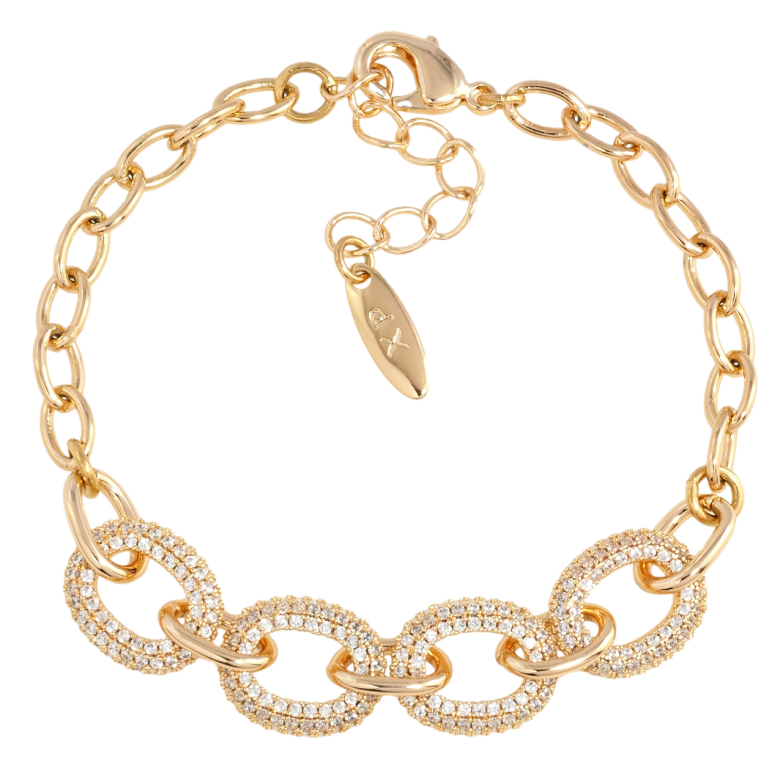 Браслет Xuping M&L Колір 18К Ланцюжок з інкрустацією цирконієм довжина з доп.ланцюжком 17-20см х 4.5мм фото №1