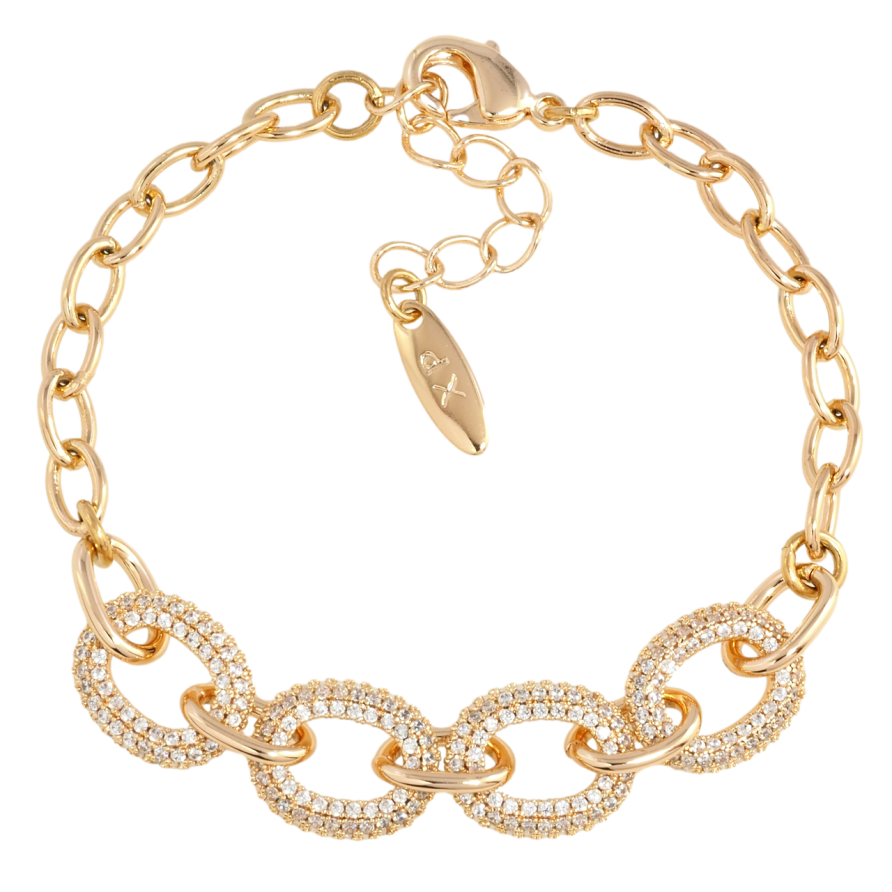 Браслет Xuping M&L Колір 18К Ланцюжок з інкрустацією цирконієм довжина з доп.ланцюжком 17-20см х 4.5мм фото №1