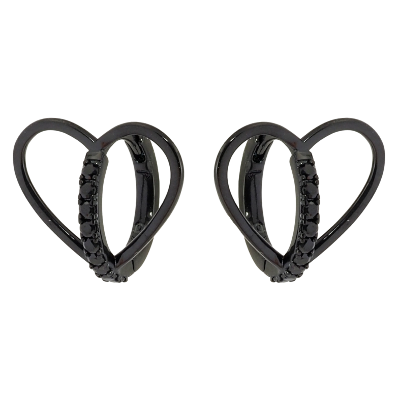 Серьги Xuping Позолота Black (черное золото) колечки Сердечки фото №1 Серьги Xuping Позолота Black (черное золото) колечки Сердечки фото №1