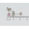 Сережки Xuping Родій пусети Рожеві фіаніти в 6-ти крапановій оправі ø 4мм фото №2