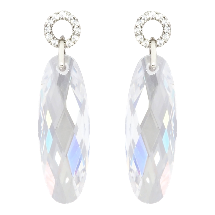 Серьги Xuping Родий пусеты Подвески с граненным фианитом фото №17