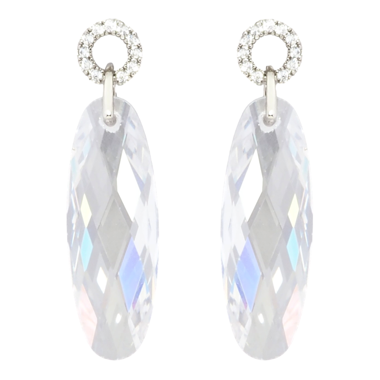 Серьги Xuping Родий пусеты Подвески с граненным фианитом фото №1