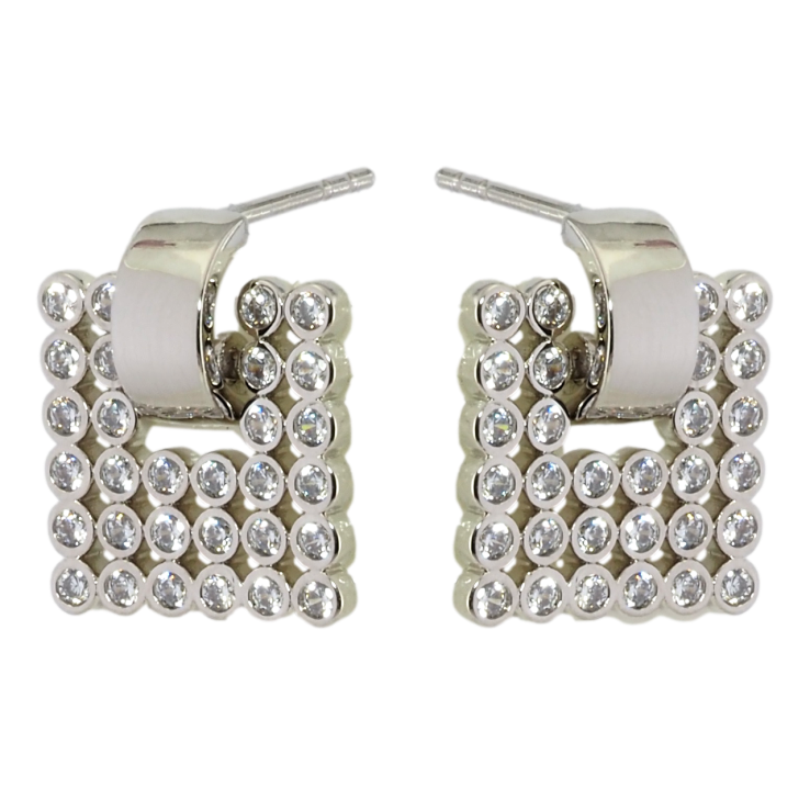 Серьги Xuping Родий пусеты Инкрустация цирконием фото №25