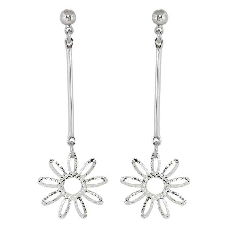 Серьги Xuping Родий пусеты Цветочки фото №8