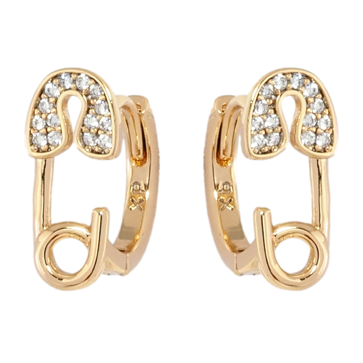 Сережки Xuping Позолота 18K колечка Булавки з цирконієм фото №6