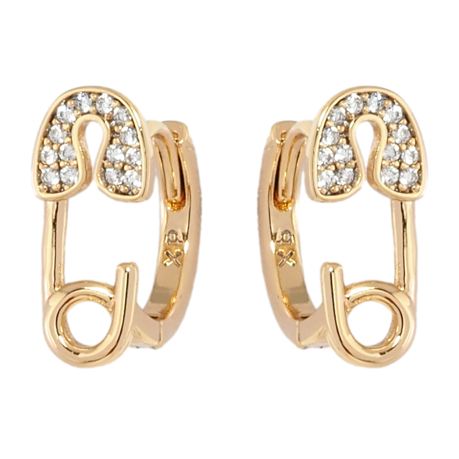 Сережки Xuping Позолота 18K колечка Булавки з цирконієм фото №1