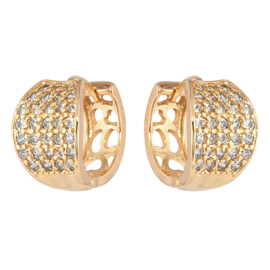 Серьги Xuping Позолота 18K колечки Инкрустация цирконием фото №1 Серьги Xuping Позолота 18K колечки Инкрустация цирконием фото №1