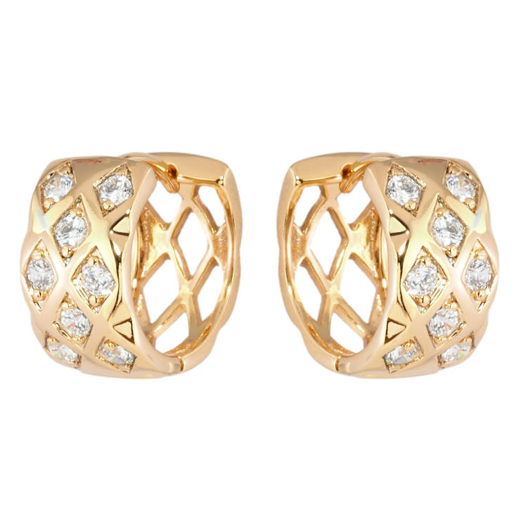 Серьги Xuping Позолота 18K колечки Узор с цирконием фото №21