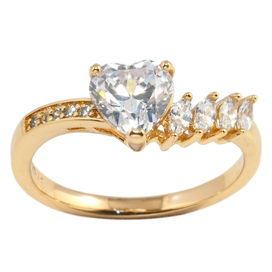 Кольцо Xuping Позолота 18K Кристальное сердечко фото №1 Кольцо Xuping Позолота 18K Кристальное сердечко фото №1