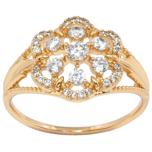 Кольцо Xuping Позолота 18K Цветочек с цирконием фото №1 Кольцо Xuping Позолота 18K Цветочек с цирконием фото №1