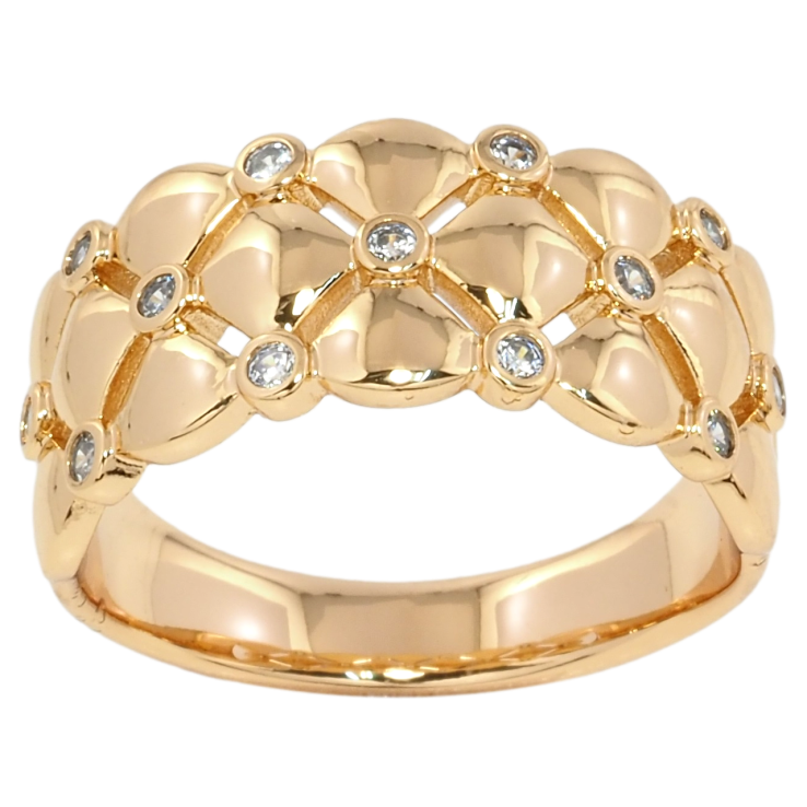 Каблучка Xuping Позолота 18K Візерунок з цирконієм фото №25