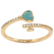 Кольцо Xuping Позолота 18K Бирюзовое сердечко с дорожками циркония фото №1