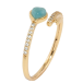 Кольцо Xuping Позолота 18K Бирюзовое сердечко с дорожками циркония фото №2