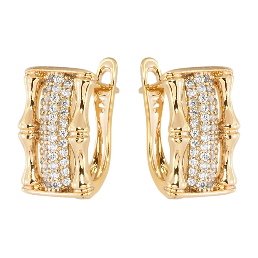 Серьги Xuping Позолота 18K английский замок Узор с инкрустацией цирконием фото №1