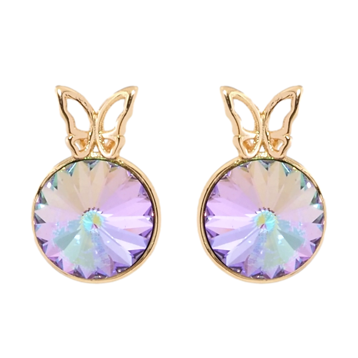 Сережки Xuping колір 18K з кристалами Swarovski пусети Конусний кристал в оправі з метеликом ø 9мм фото №25 Сережки Xuping колір 18K з кристалами Swarovski пусети Конусний кристал в оправі з метеликом ø 9мм фото №25