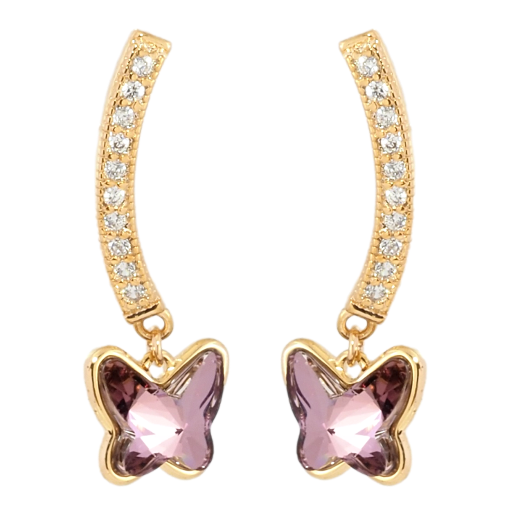 Сережки Xuping колір 18K з кристалами Swarovski пусети Дуга кристал з Підвіскою Метелик фото №24 Сережки Xuping колір 18K з кристалами Swarovski пусети Дуга кристал з Підвіскою Метелик фото №24