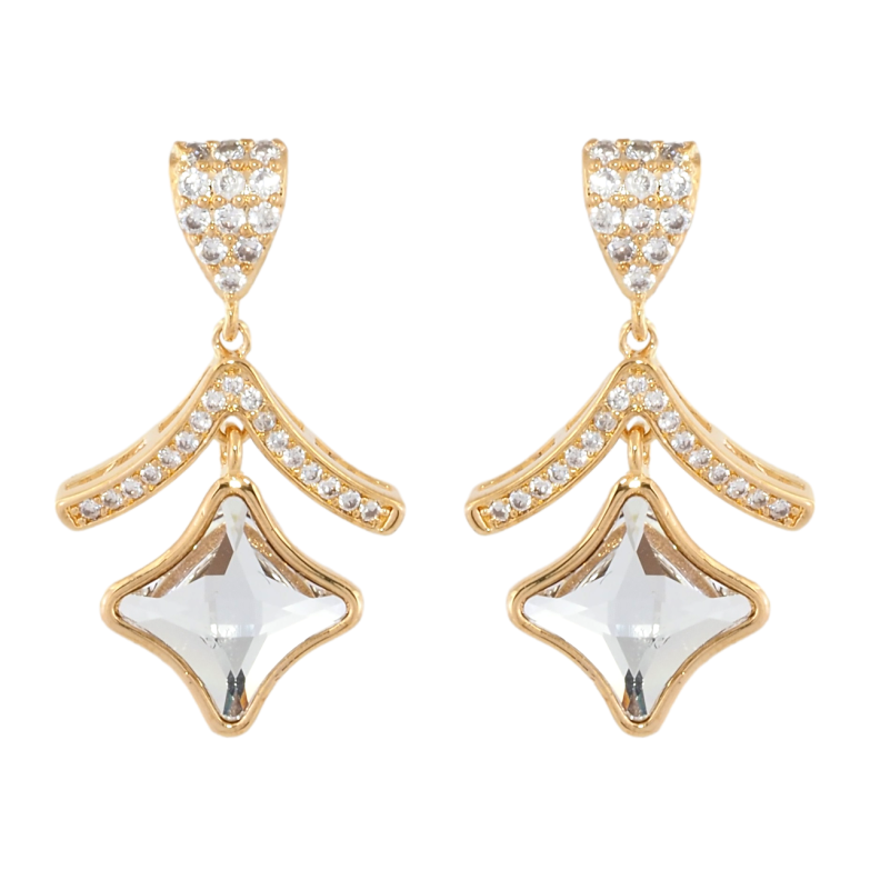 Серьги Xuping цвет 18K с кристаллами Swarovski пусеты Декоративная Подвеска с Фигурным Кристаллом фото №1