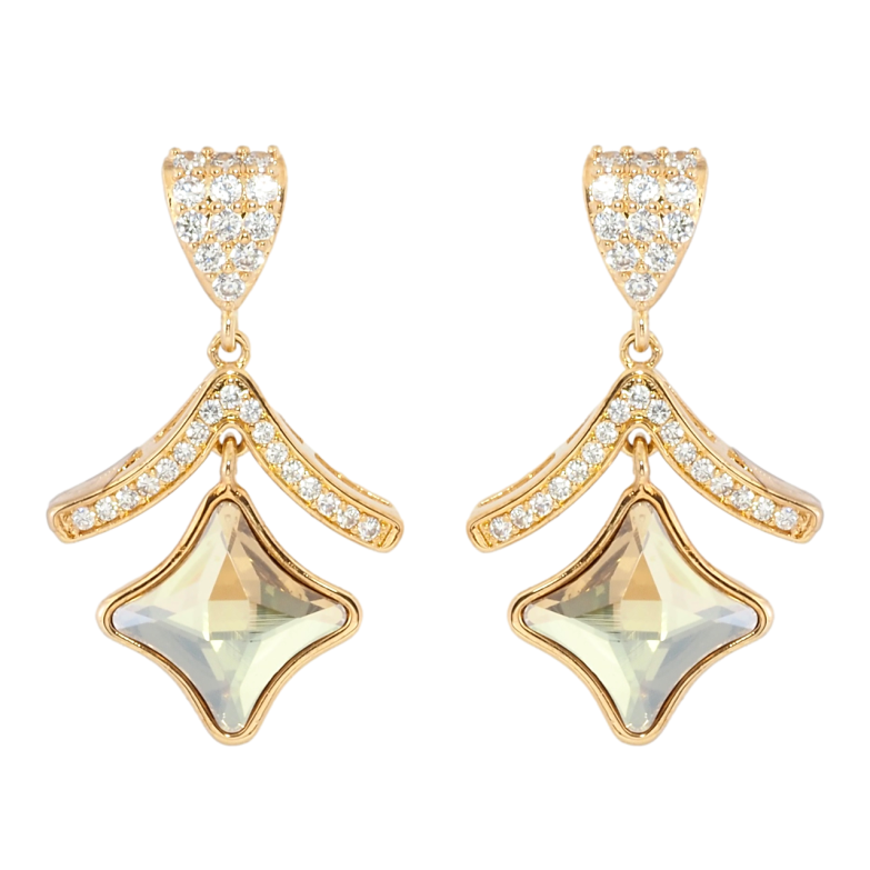 Серьги Xuping цвет 18K с кристаллами Swarovski пусеты Декоративная подвеска с фигурным кристаллом фото №1