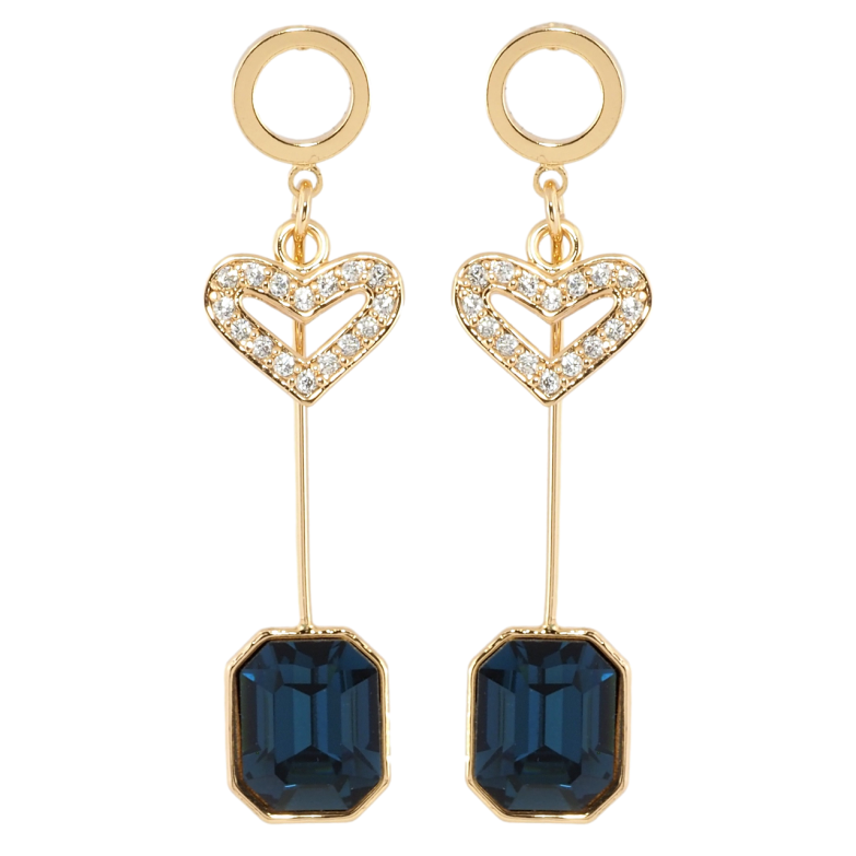 Серьги Xuping цвет 18K с кристаллами Swarovski пусеты Сердечко Восьмигранный Кристалл фото №1 Серьги Xuping цвет 18K с кристаллами Swarovski пусеты Сердечко Восьмигранный Кристалл фото №1