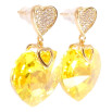Серьги Xuping цвет 18K с кристаллами Swarovski пусеты Сердечки кристалл и Yellow Swarovski Crystal фото №3 Серьги Xuping цвет 18K с кристаллами Swarovski пусеты Сердечки кристалл и Yellow Swarovski Crystal фото №3