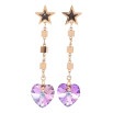 Серьги Xuping цвет РО с кристаллами Swarovski пусеты Звезды с подвесками из кристальных сердец Paradise фото №2