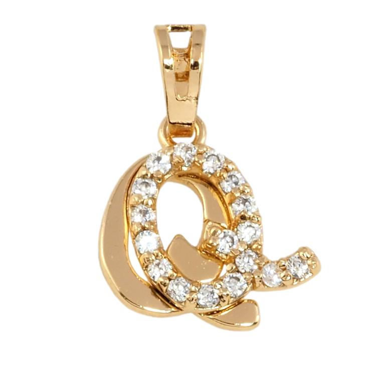 Кулон Xuping Позолота 18K Буква Q с цирконием фото №18