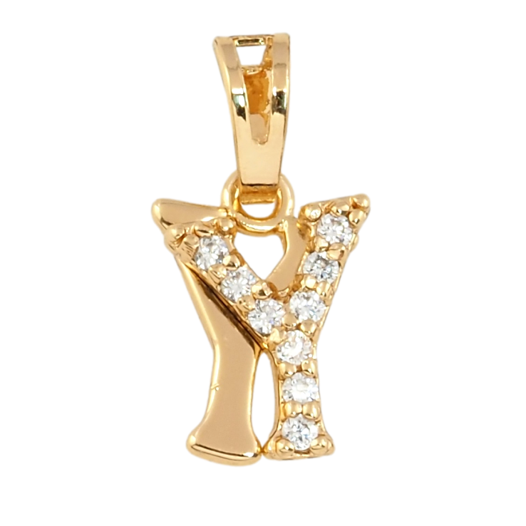 Кулон Xuping Позолота 18K Буква Y с цирконием фото №15