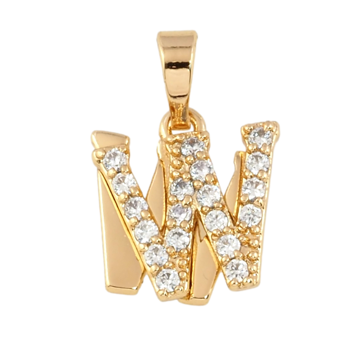 Кулон Xuping Позолота 18K Буква W с цирконием фото №17