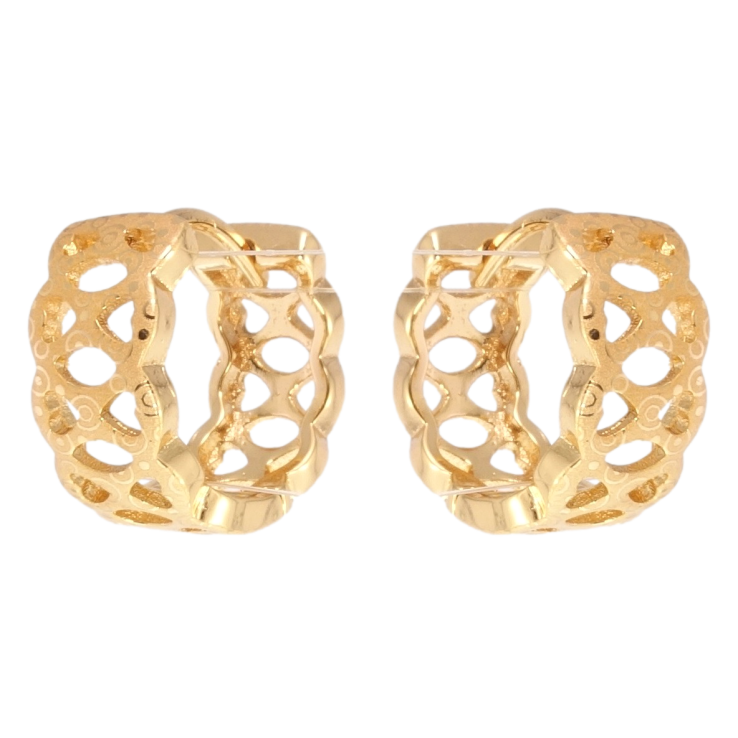 Серьги Xuping Позолота 18K колечки Резной орнамент с напылением фото №6 Серьги Xuping Позолота 18K колечки Резной орнамент с напылением фото №6