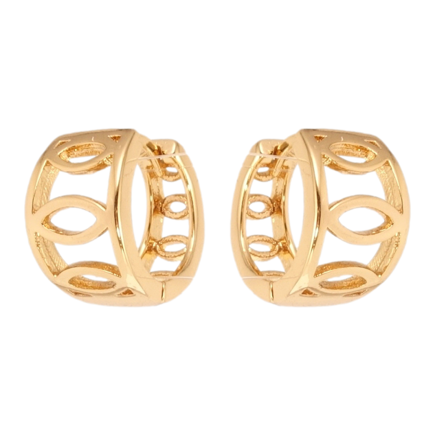 Сережки Xuping Позолота 18K колечки Декоративний різьблений орнамент фото №1