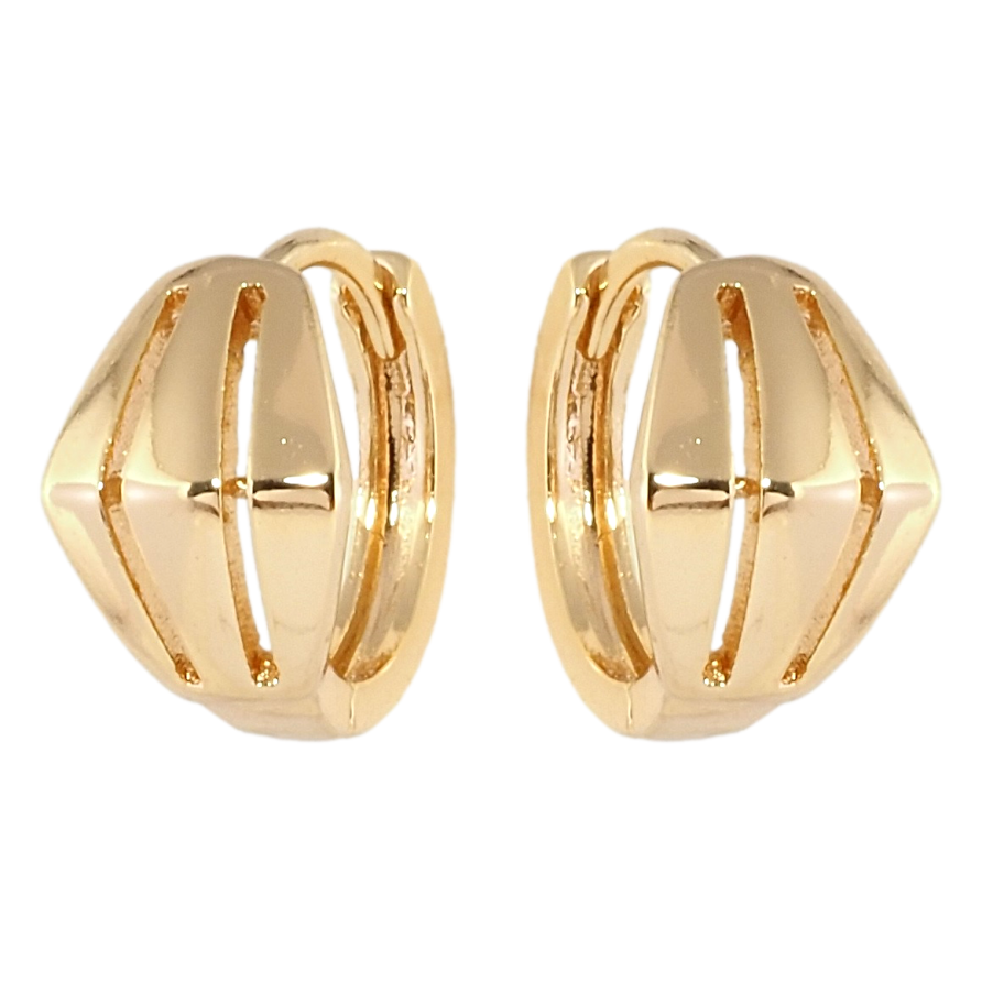 Серьги Xuping Позолота 18K колечки Декоративные с вертикальными вырезами фото №1 Серьги Xuping Позолота 18K колечки Декоративные с вертикальными вырезами фото №1