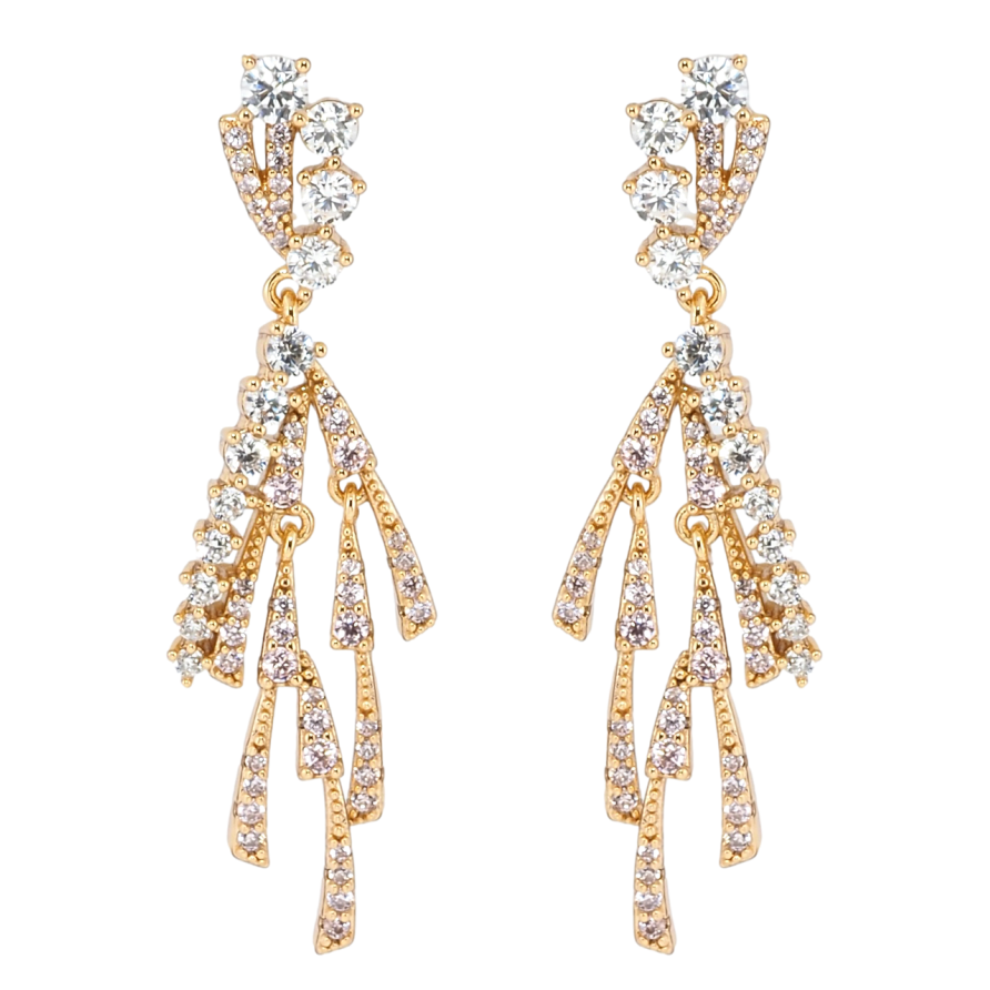 Сережки Xuping Позолота 18K пусети Декоративні підвіски з цирконієм фото №1