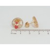 Серьги Xuping Позолота 18K пусеты Красные звездочки и сердечко в колечке циркония фото №2 Серьги Xuping Позолота 18K пусеты Красные звездочки и сердечко в колечке циркония фото №2