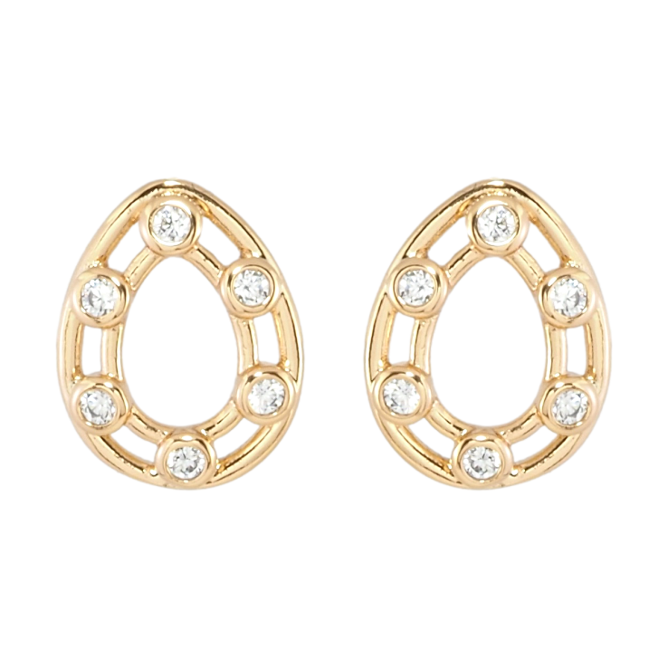 Сережки Xuping Позолота 18K пусети Краплинки з візерунком цирконієм фото №12