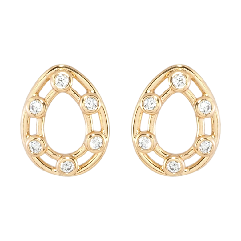 Серьги Xuping Позолота 18K пусеты Капельки с узором цирконием фото №1 Серьги Xuping Позолота 18K пусеты Капельки с узором цирконием фото №1