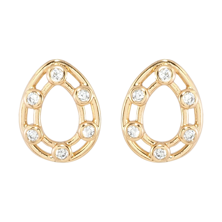 Сережки Xuping Позолота 18K пусети Краплинки з візерунком цирконієм фото №1