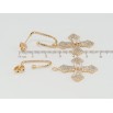 Серьги Xuping Позолота 18K пусеты Крестики инкрустация цирконием 2 в 1 фото №3