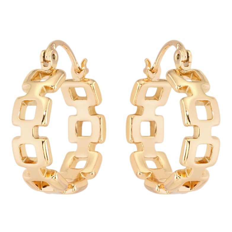 Серьги Xuping Позолота 18K замок-булавка Декоративные кольца ø 2см фото №1