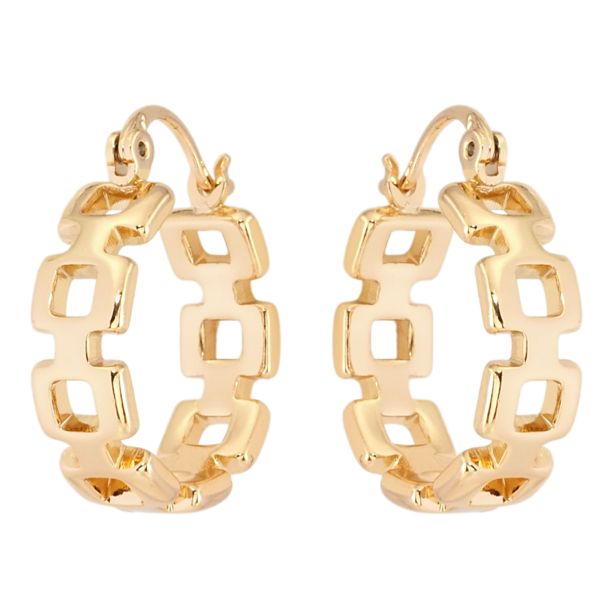 Серьги Xuping Позолота 18K замок-булавка Декоративные кольца ø 2см фото №1