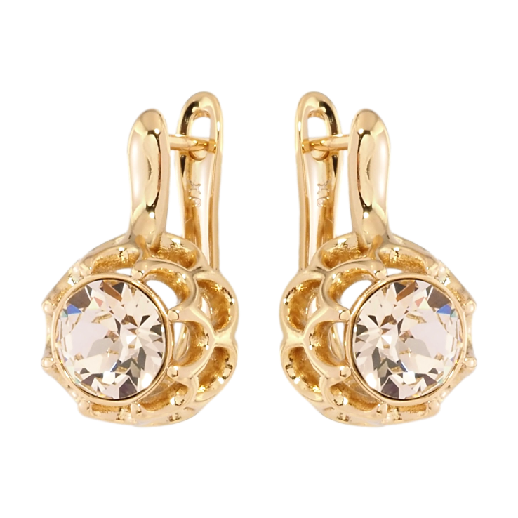 Сережки Xuping колір 18K з кристалами Swarovski англійський замок Бутони з кристалом Silk фото №15