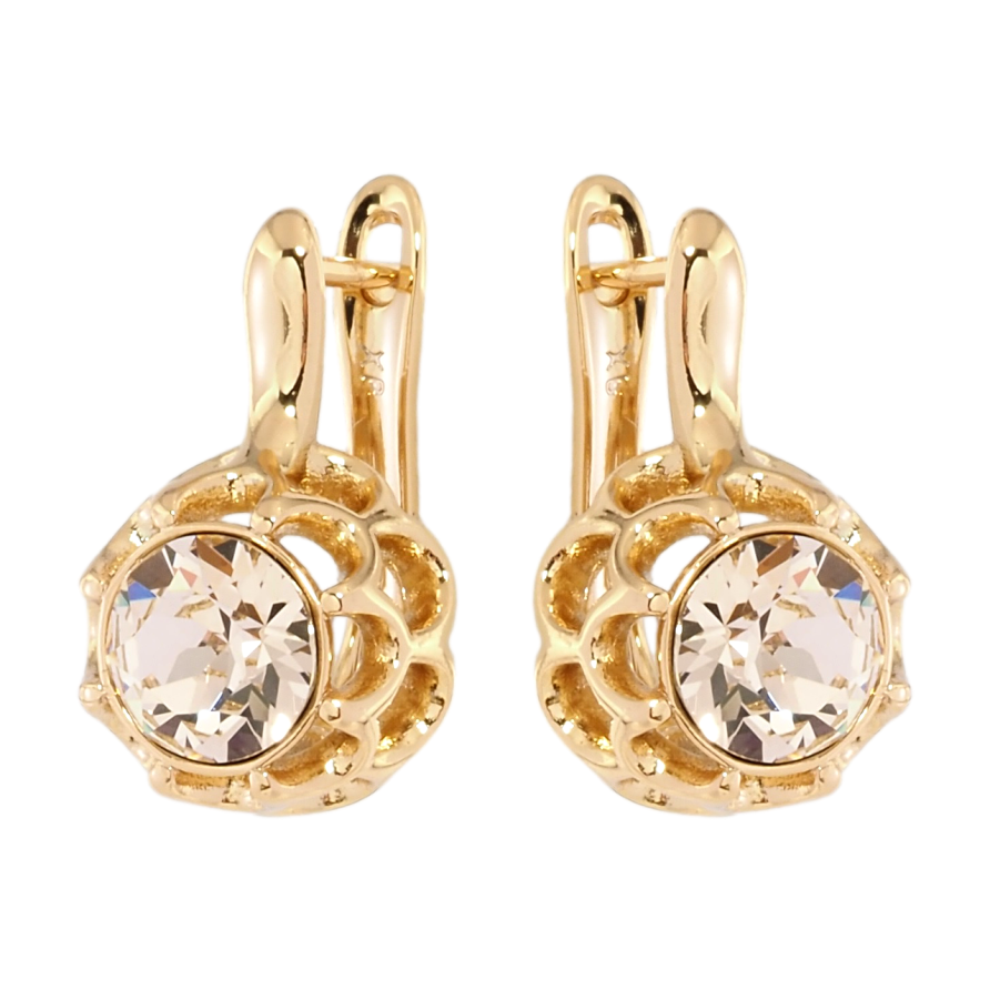 Сережки Xuping колір 18K з кристалами Swarovski англійський замок Бутони з кристалом Silk фото №1