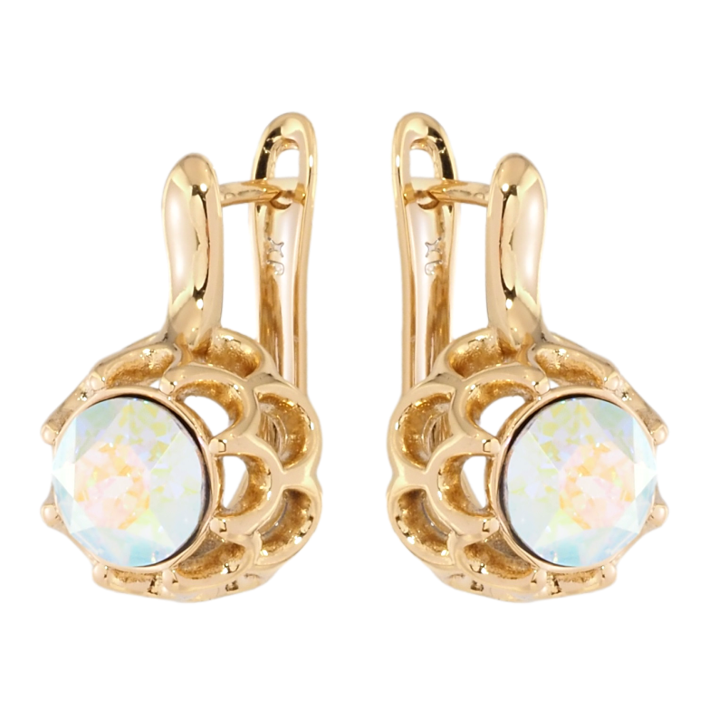 Сережки Xuping колір 18K з кристалами Swarovski англійський замок Бутони з кристалом АВ фото №1