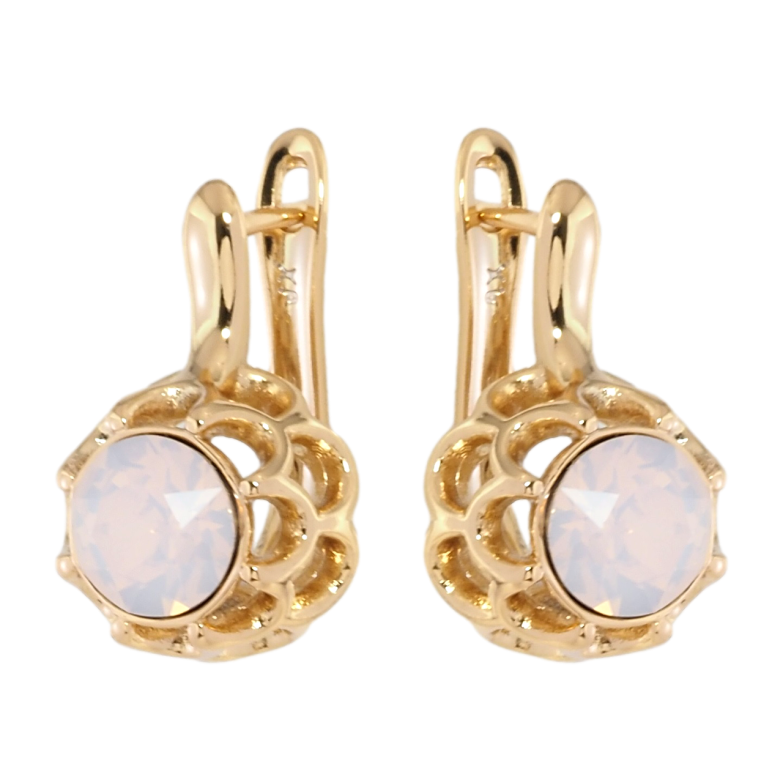 Сережки Xuping колір 18K з кристалами Swarovski англійський замок Бутони з кристалом Rose Opal фото №1