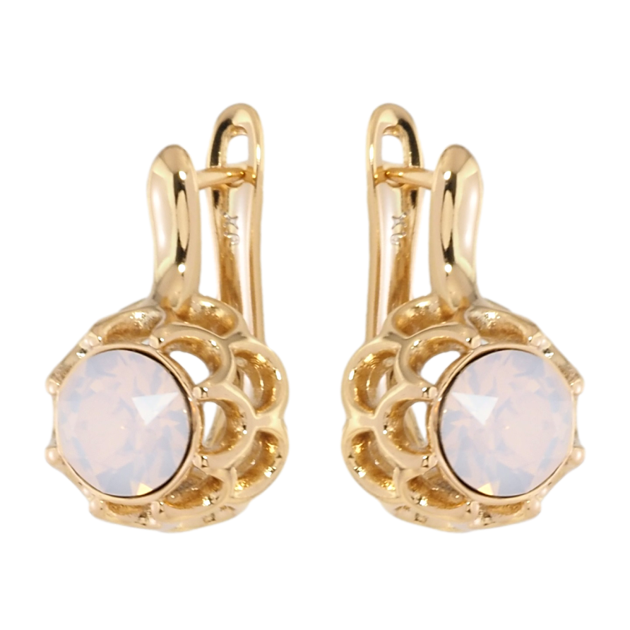 Сережки Xuping колір 18K з кристалами Swarovski англійський замок Бутони з кристалом Rose Opal фото №1